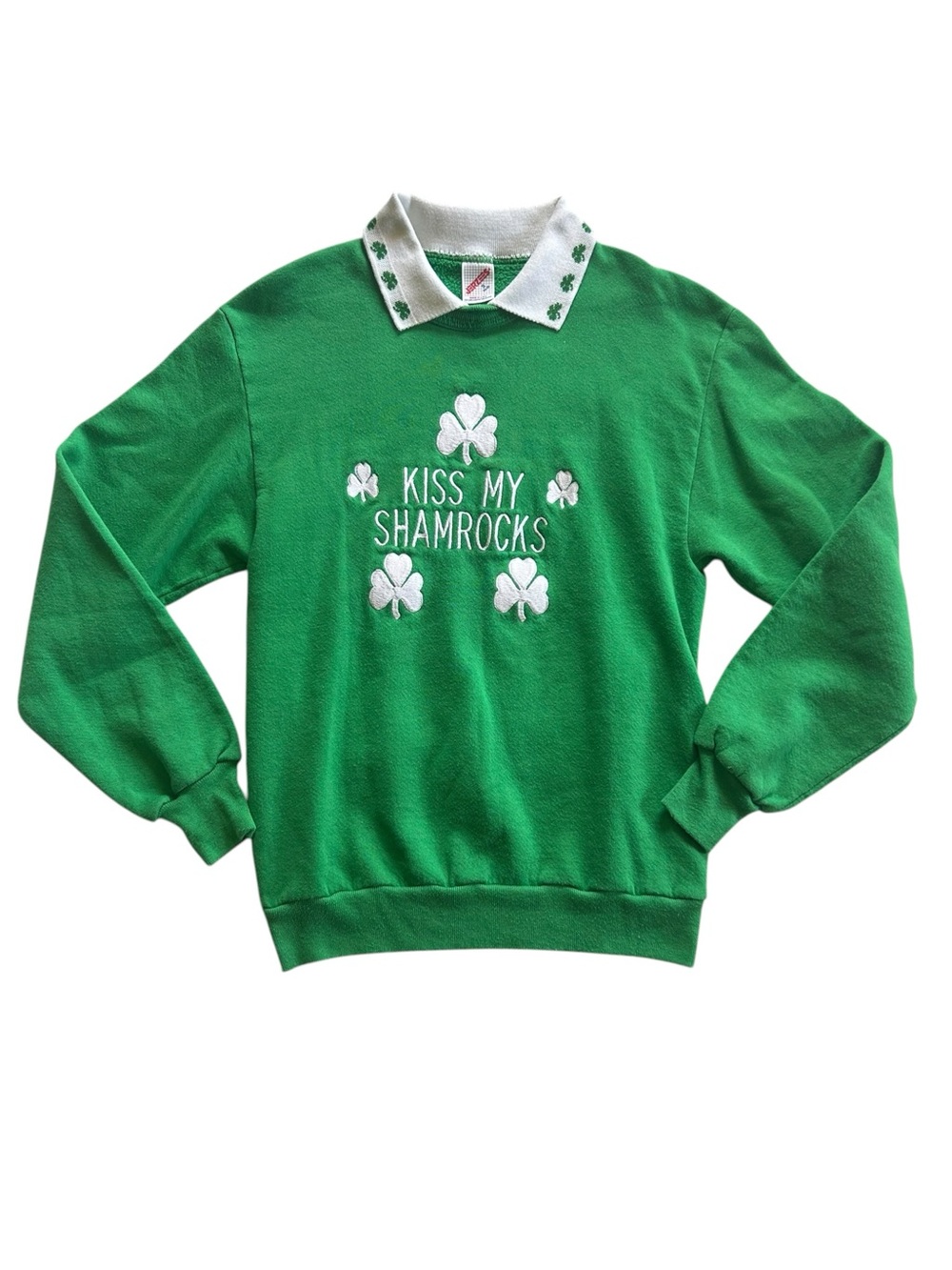 Vintage St. Patrick’s Day Shamrock Pullover Size S Cottage Grandmacore 90s